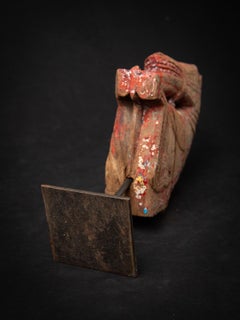 18th century Antique wooden temple fragment of a Horse head from India