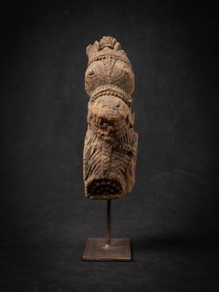 18th century Antique wooden temple fragment of a Horse head from India