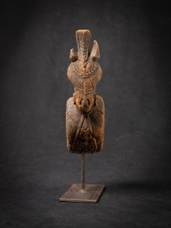 18th century Antique wooden temple fragment of a Horse head from India