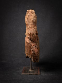 18th century Antique wooden temple fragment of a Horse head from India