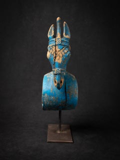 18th century Antique wooden temple fragment of a Horse head from India