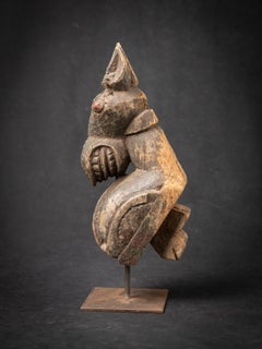 18th century Antique wooden temple fragment of a Horse head from India