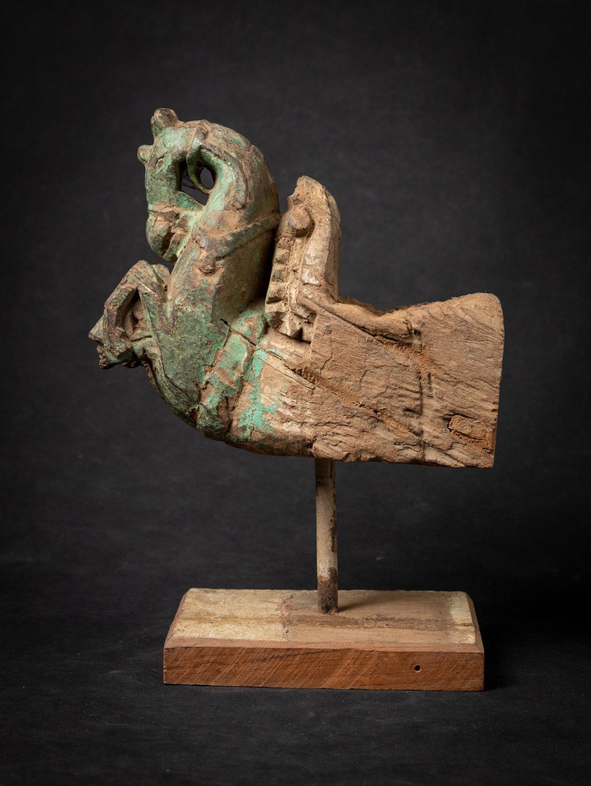 Indian 18th century Antique wooden temple fragment of a Horse head from India For Sale