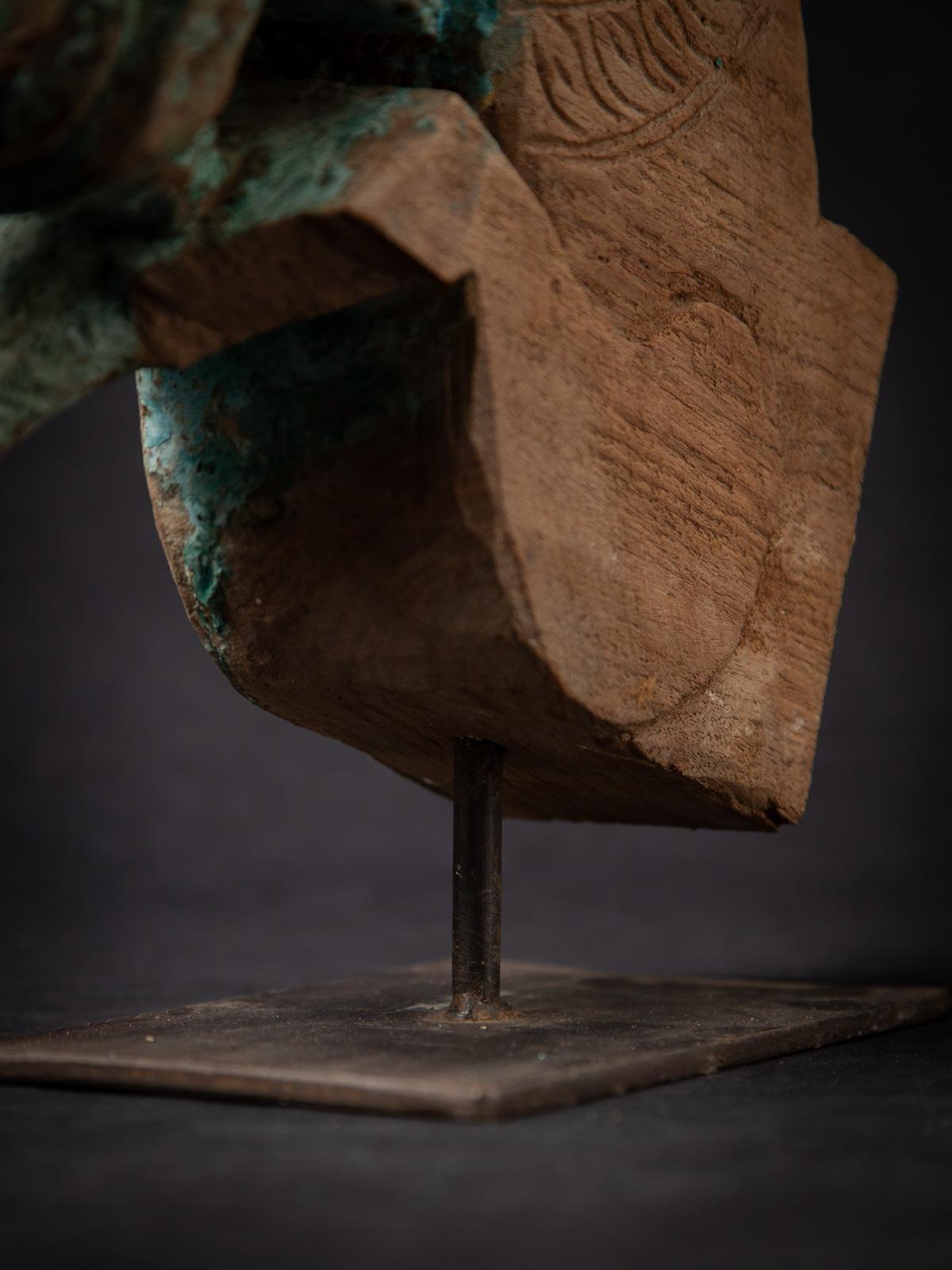 18th Century and Earlier 18th century Antique wooden temple fragment of a Horse head from India For Sale
