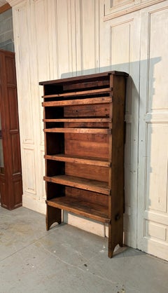 18th-century Aosta Valley chestnut wood water bucket in Brutalist style.