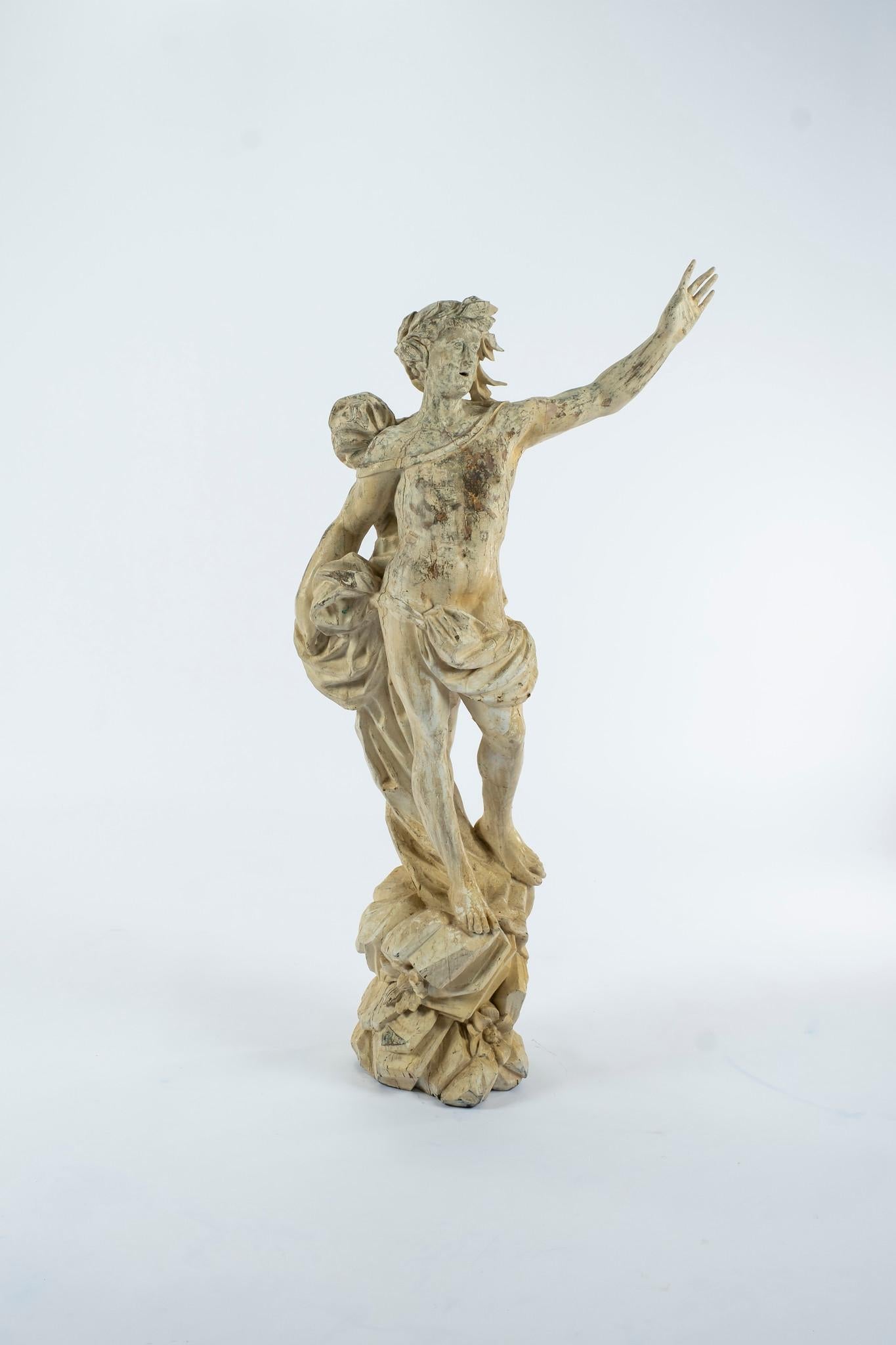 18th Century Apollo and Daphne Carved Wood Statuary 4