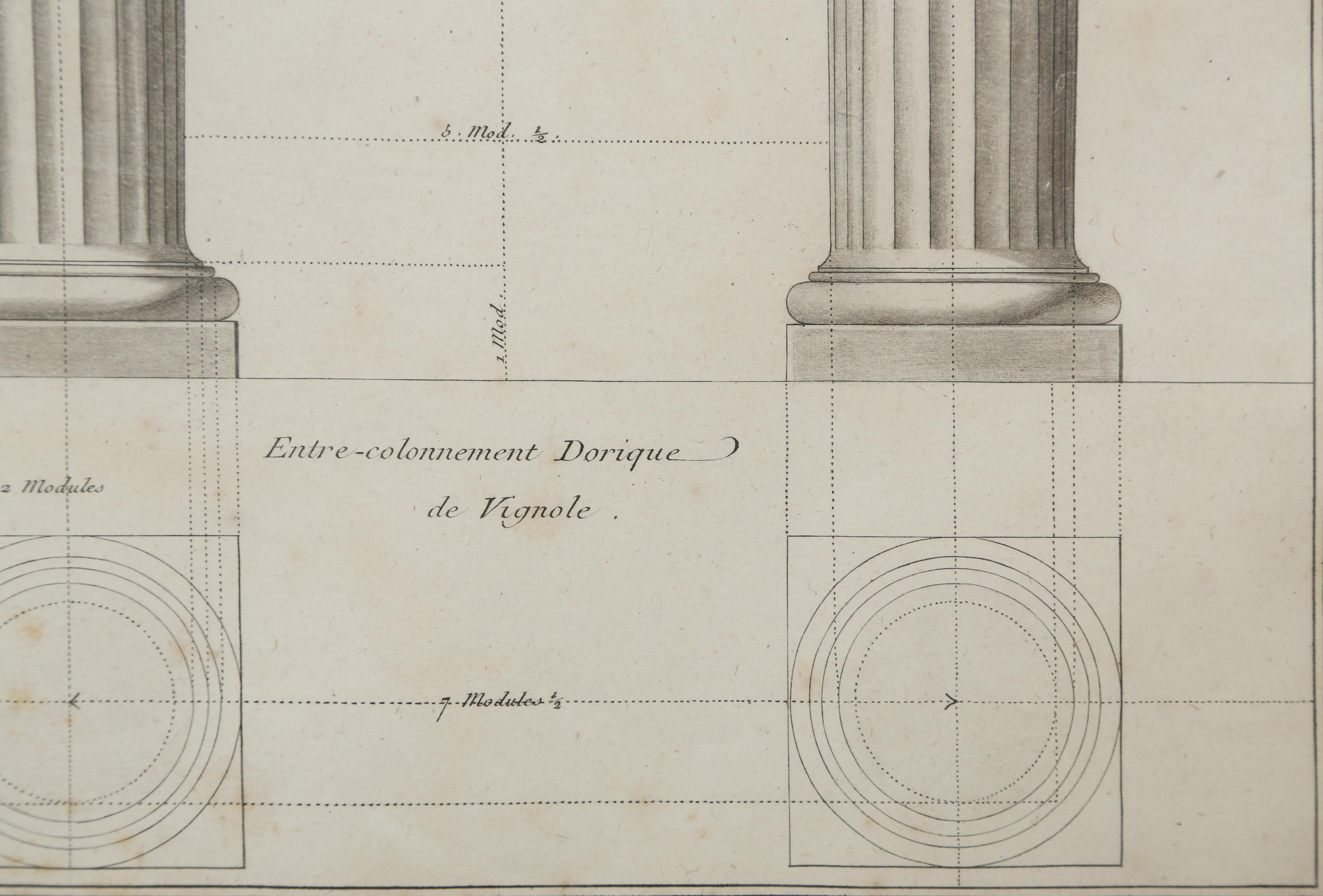 French Jean Charles Delafosse Architectural Engraving,  Paris, Eighteenth Century