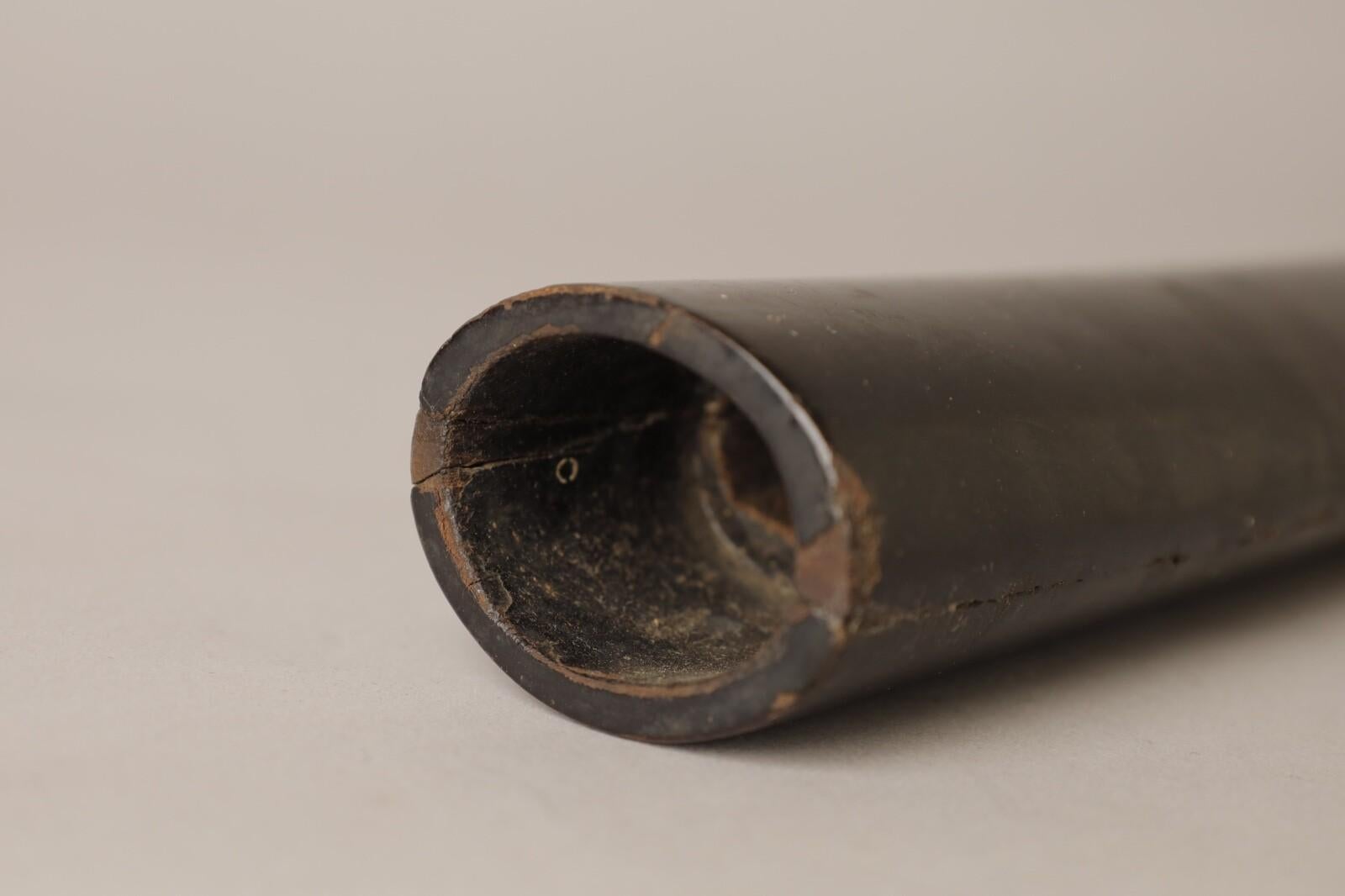 18th century are Samurai Naginata Saya with original silk cover For Sale 4