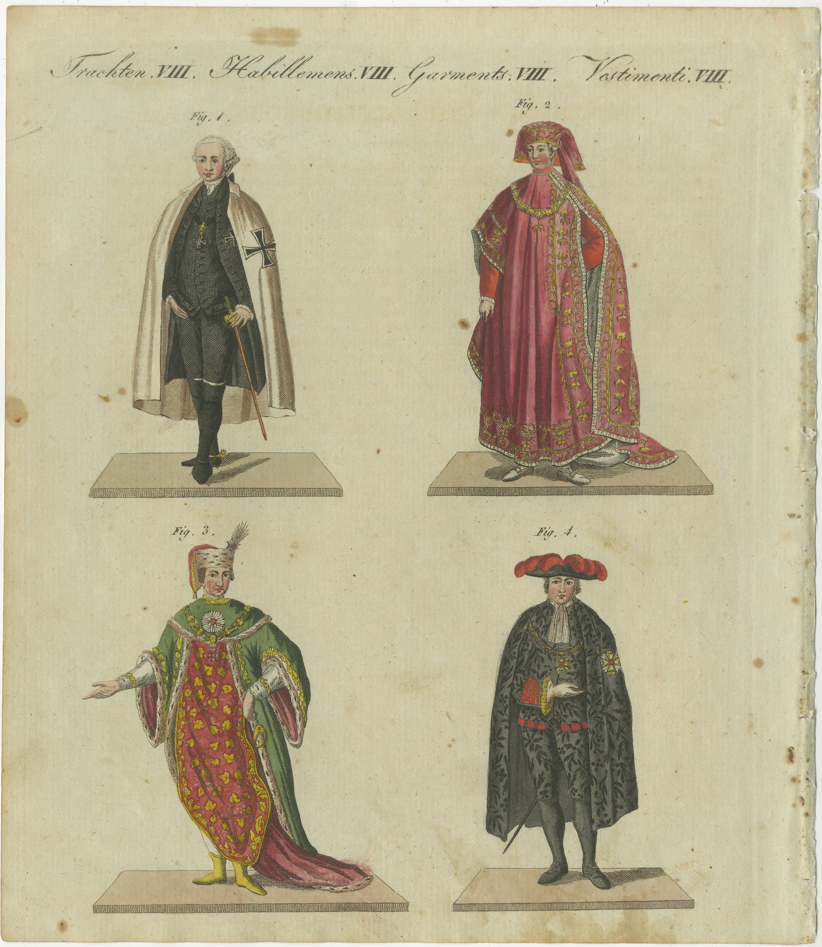 Cette gravure sur cuivre coloriée à la main, tirée du 