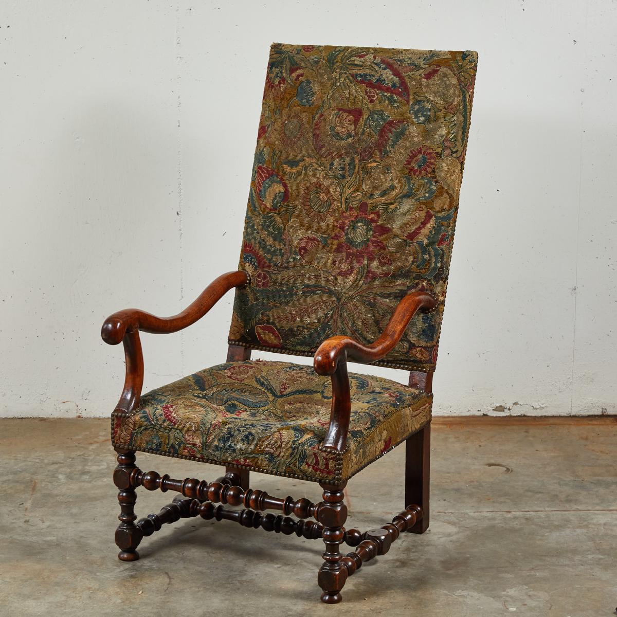 French 18th Century Armchair with Tapestry For Sale