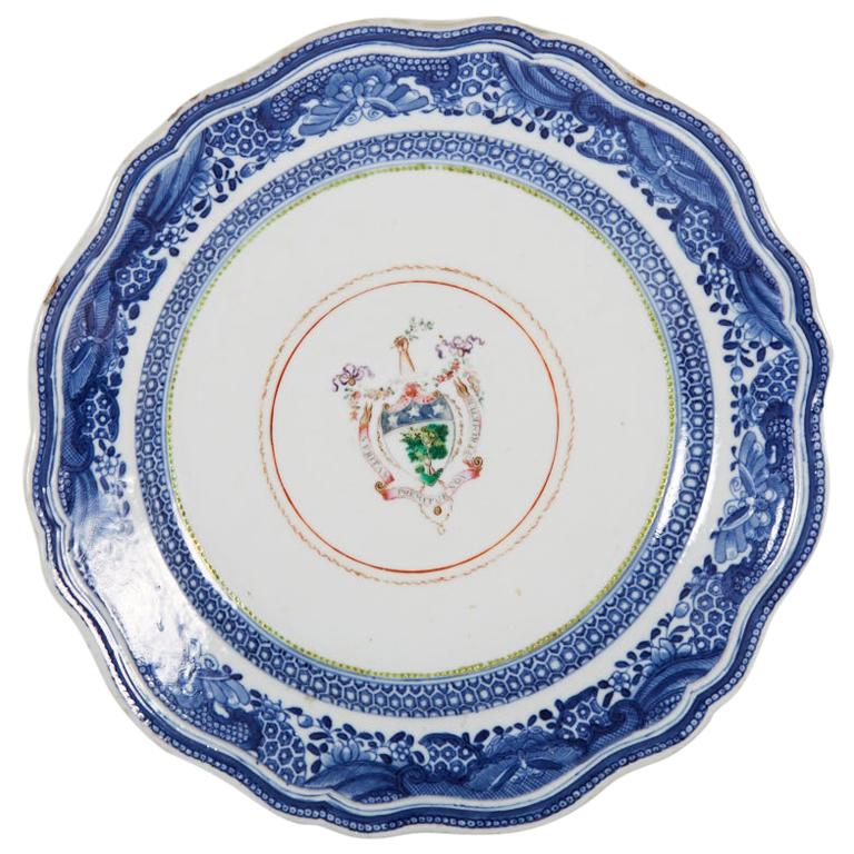 18th Century Armorial Chinese Export Porcelain Plate