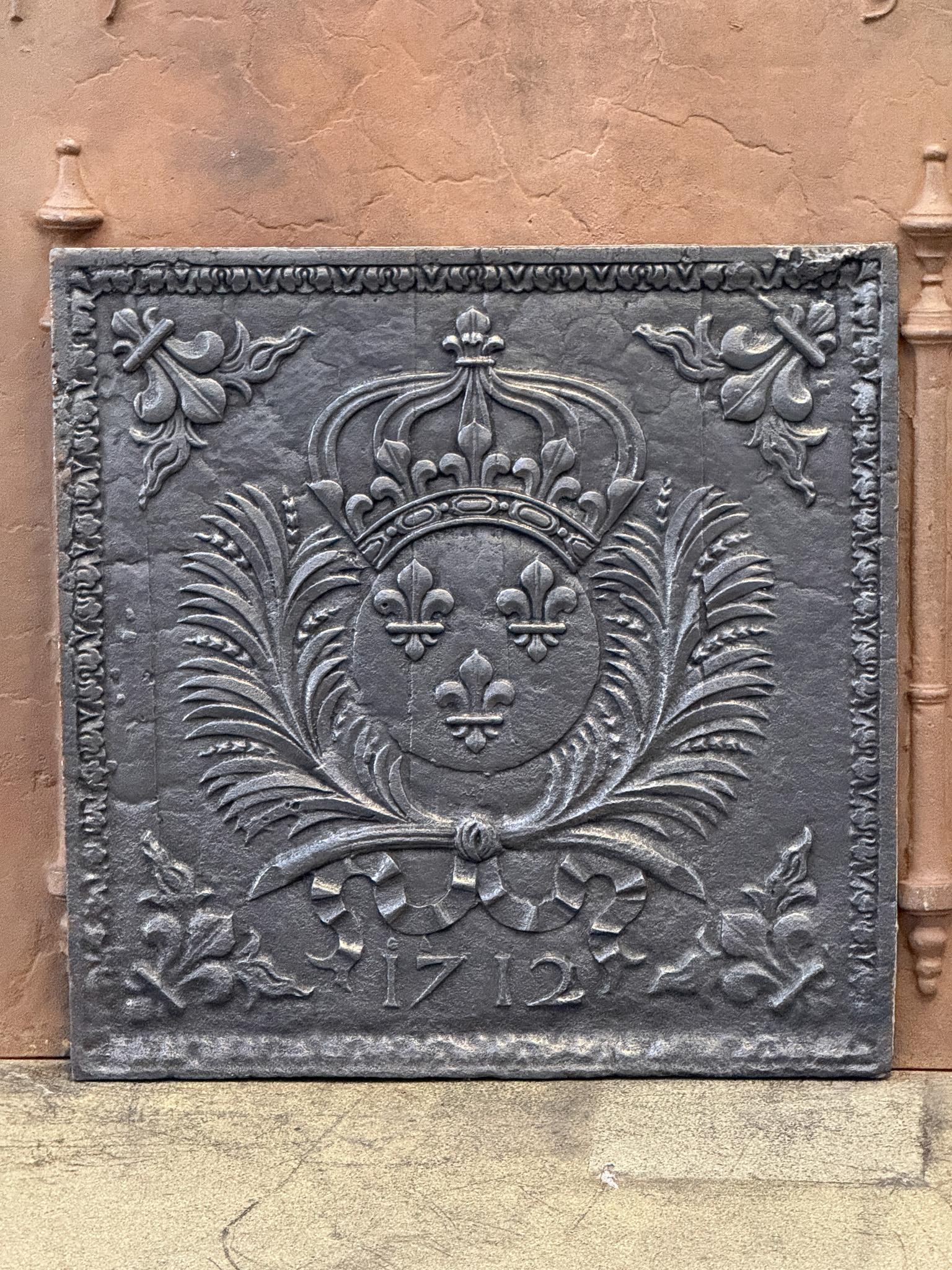 Plaque de cheminée XVIIIe siècle aux armes de France en vente 4