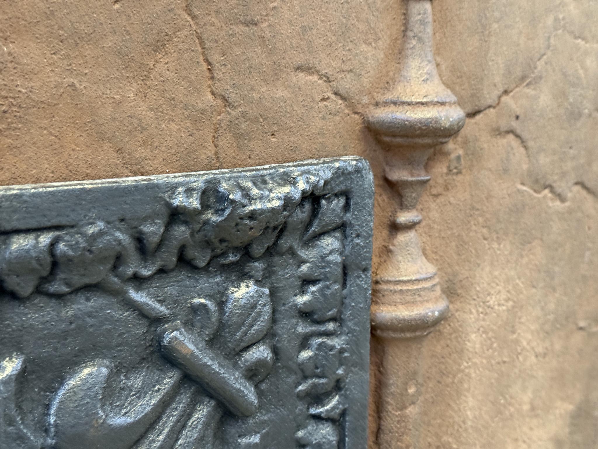 Moulage Plaque de cheminée XVIIIe siècle aux armes de France en vente