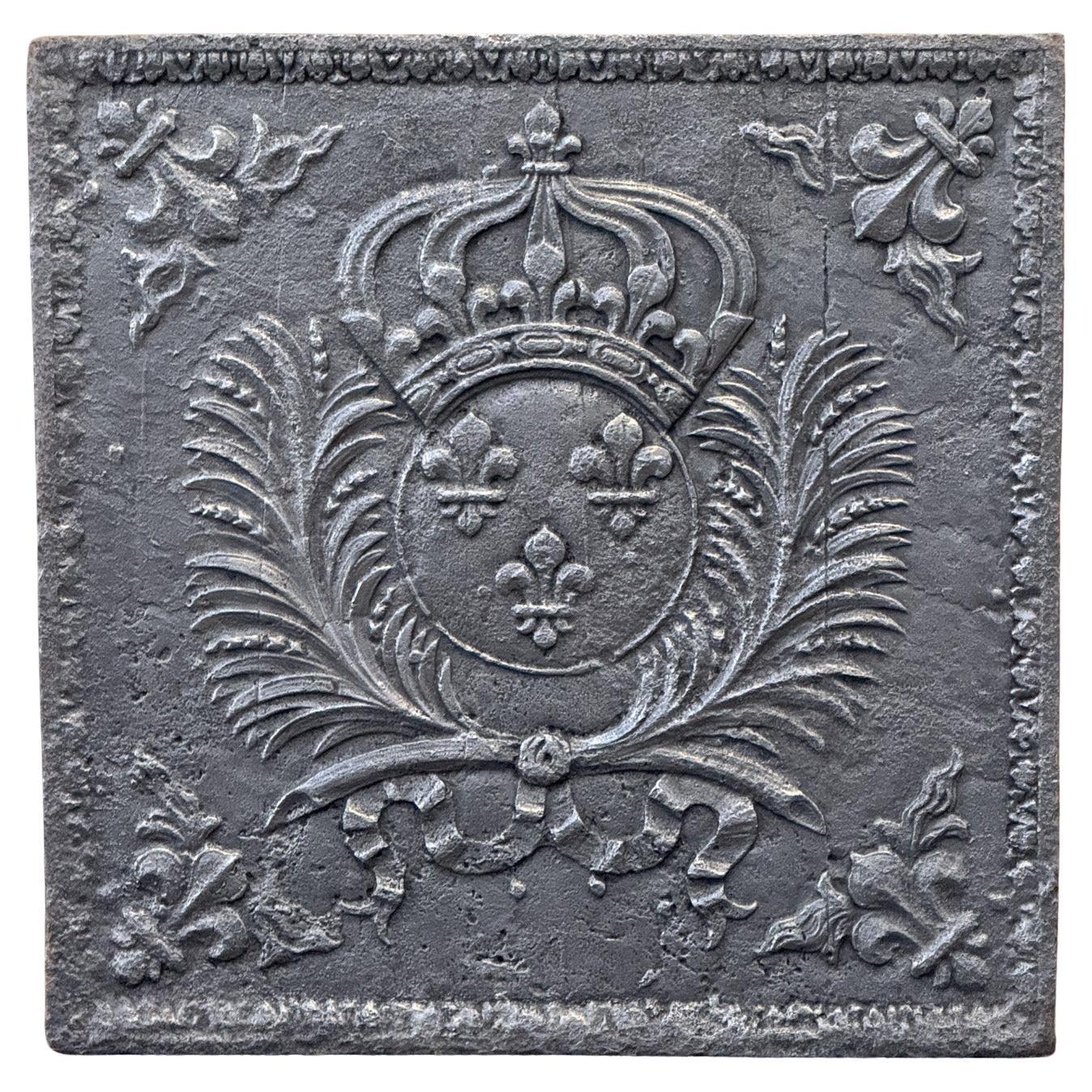 Plaque de cheminée XVIIIe siècle aux armes de France