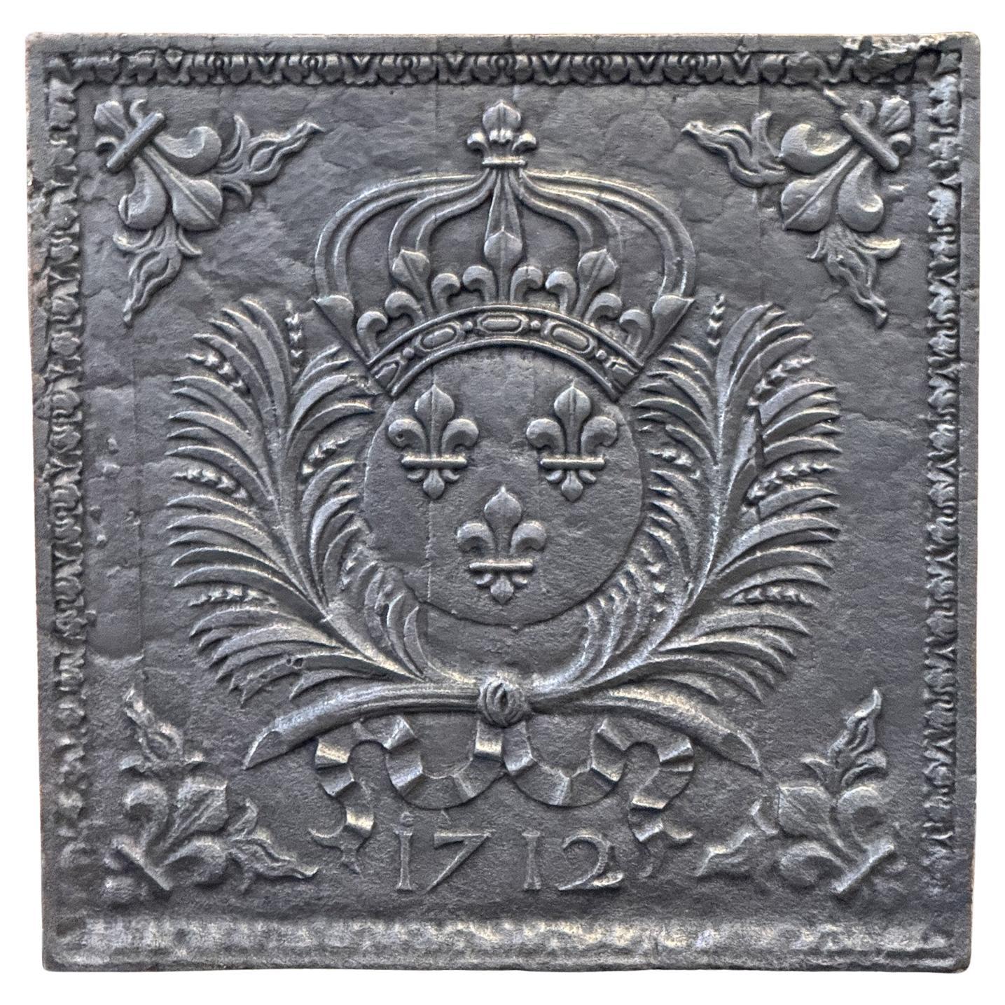 Plaque de cheminée XVIIIe siècle aux armes de France en vente