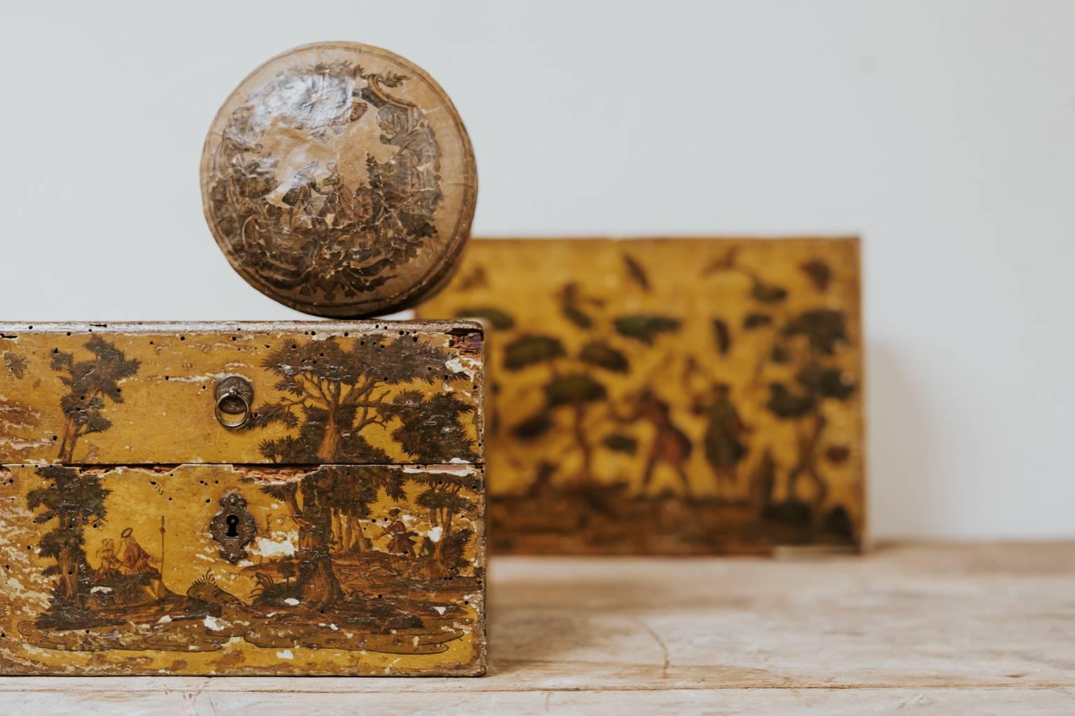 Caja de tiza veneciana Arte Povera del siglo XVIII Papel en venta