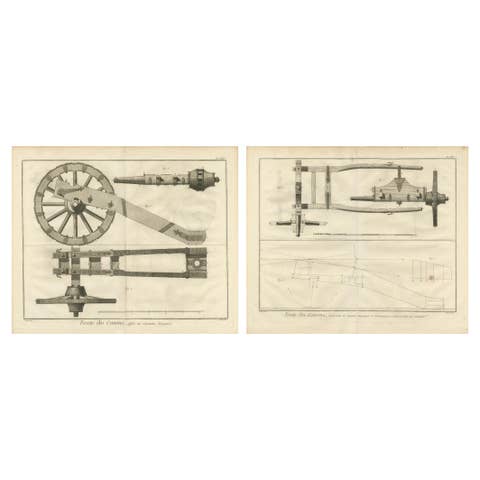 18th-Century Artillery Engraving of the Spanish Captain's Carriage and Mechanism