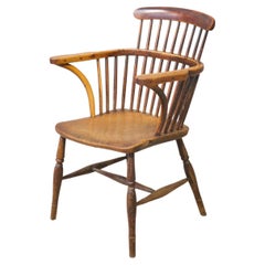 18th Century Ash and Elm Comb Back Windsor Chair