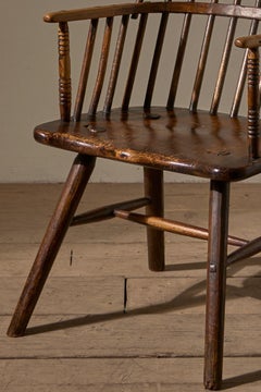 18th Century Ash and Elm hoop back windsor chair