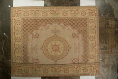 18th Century Aubusson Style Kilim Beige Brown Medallion Style Rug