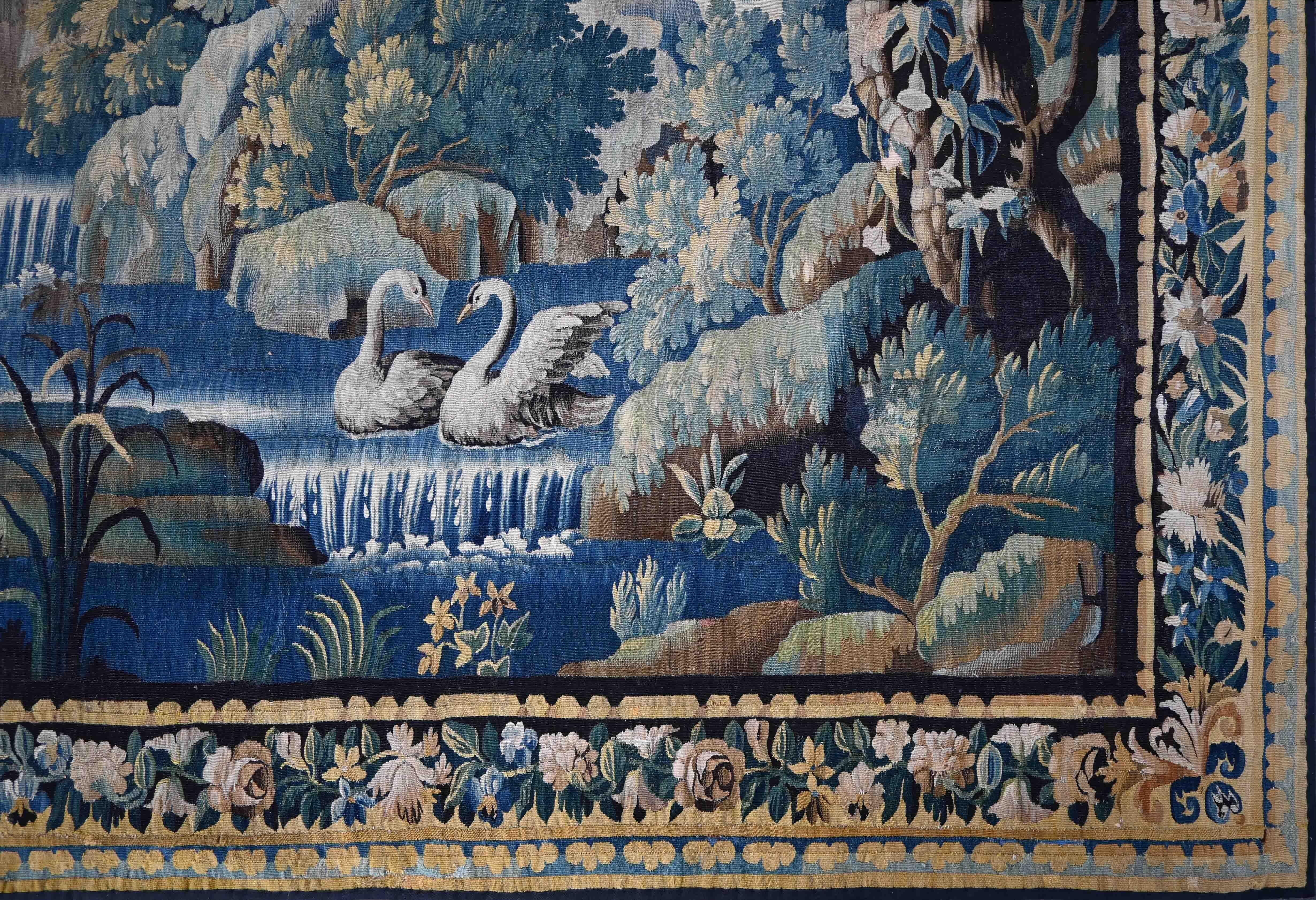 18th century Aubusson tapestry (greenery) - N°-1345 In Excellent Condition In Paris, FR