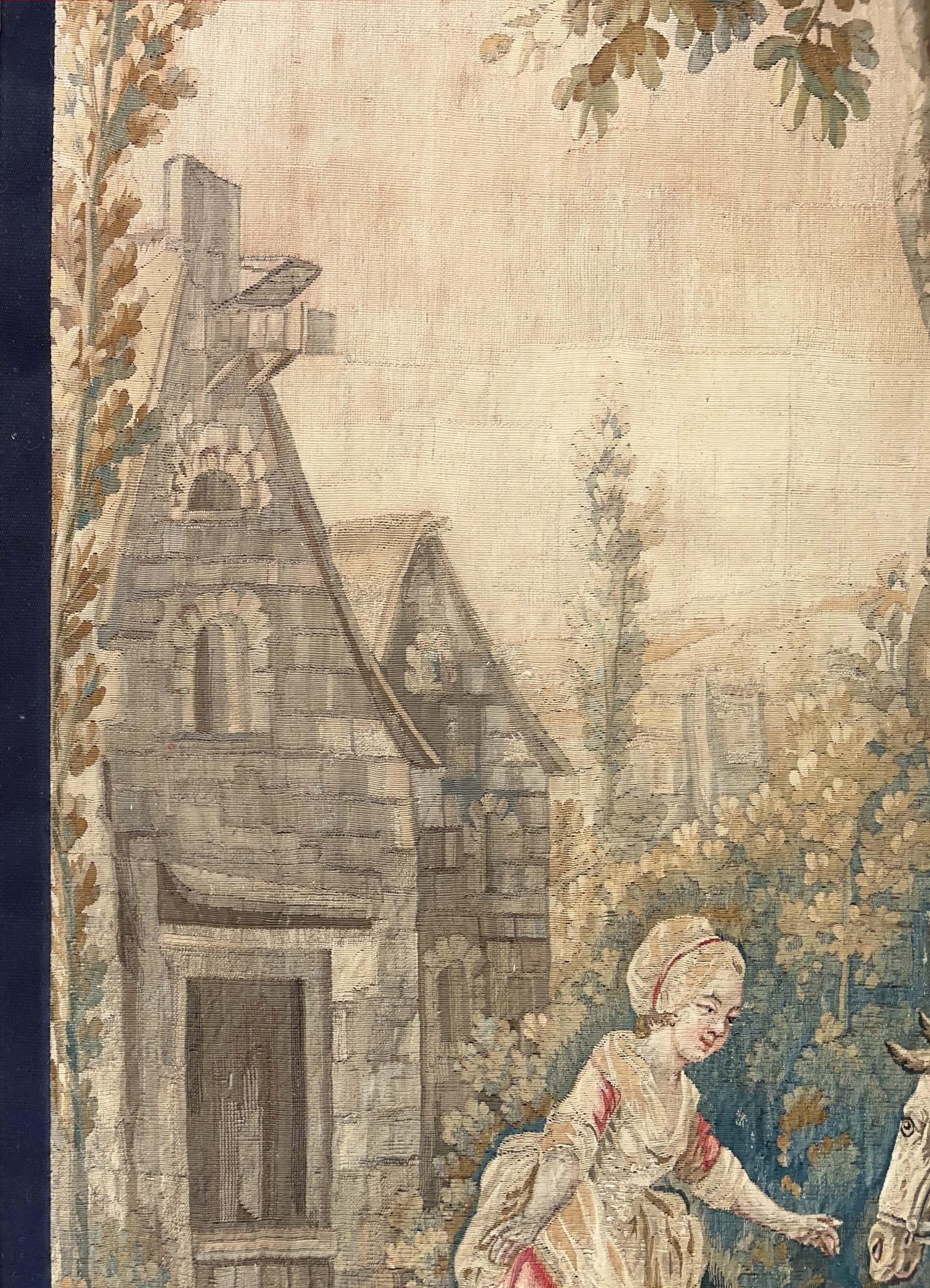 Wool 18th Century, Aubusson Tapestry, N° 1195 For Sale