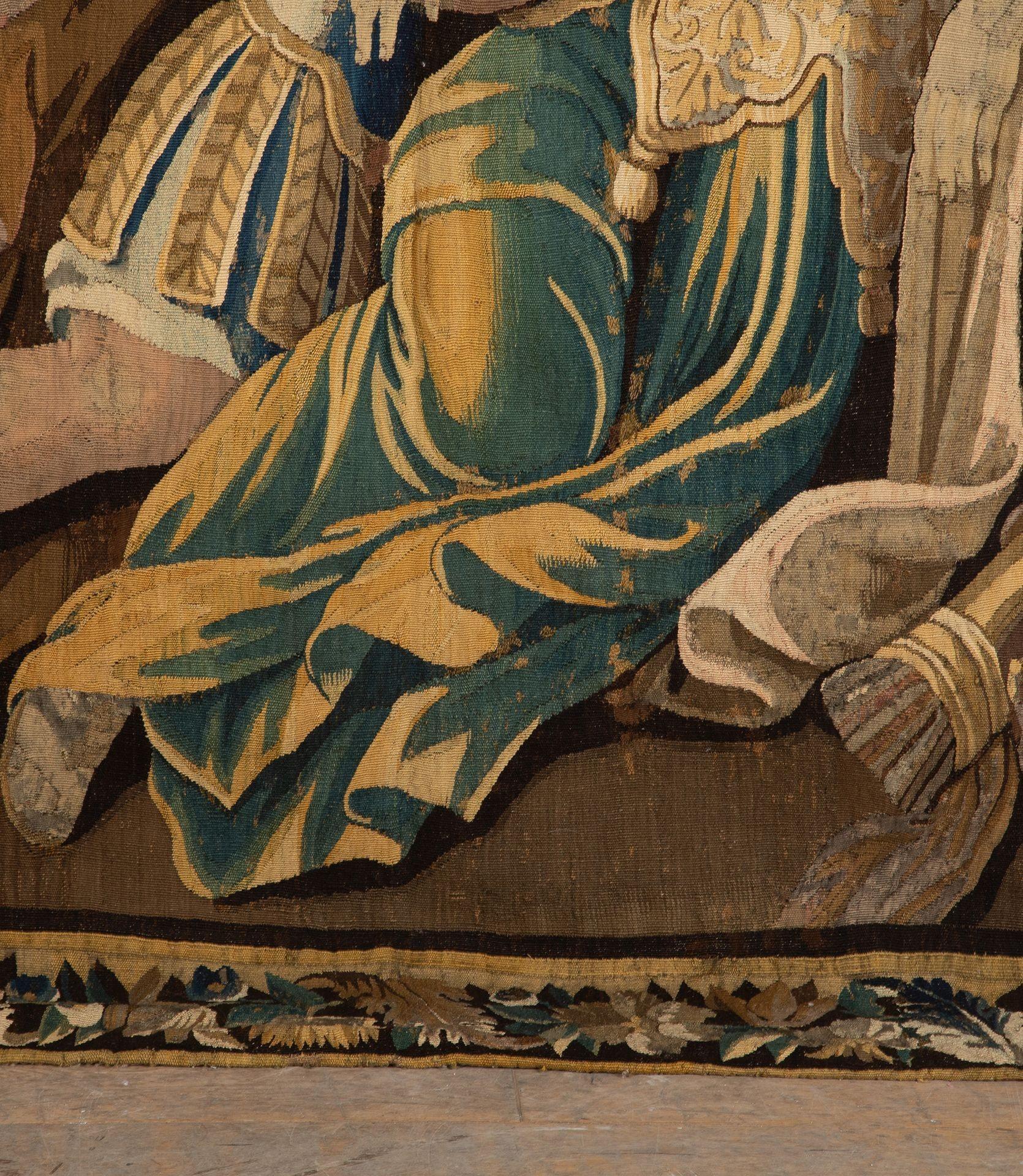 French 18th Century Aubusson Tapestry Showing a Centurion and Queen For Sale