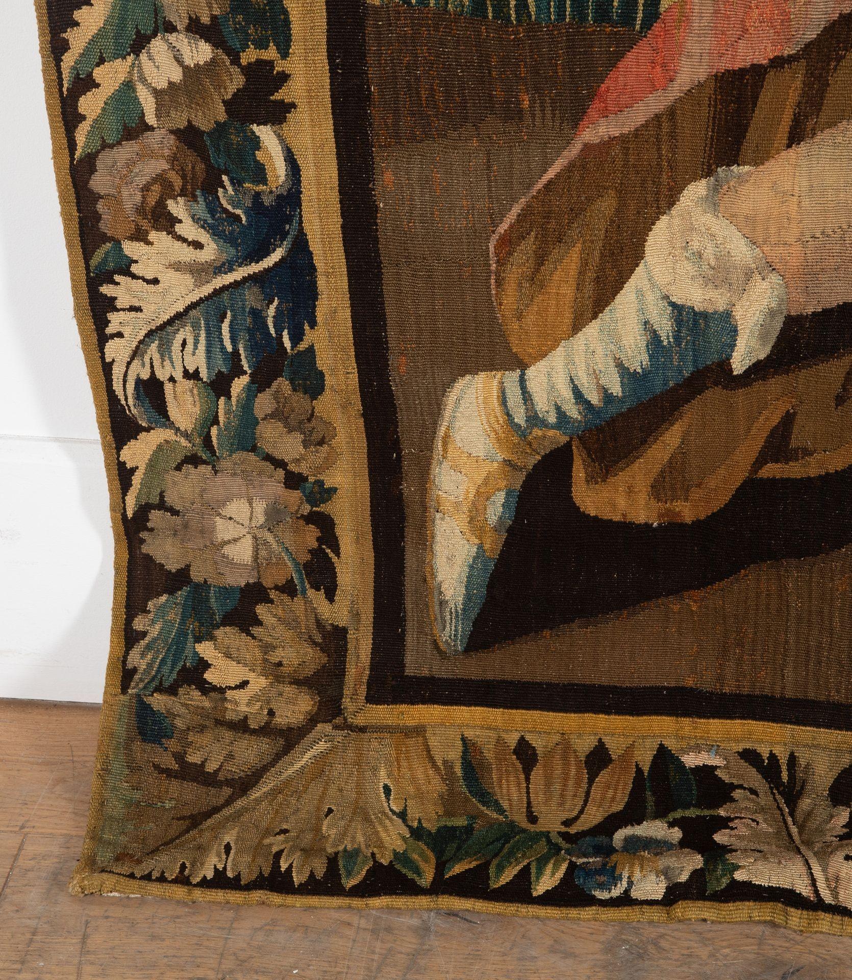 18th Century Aubusson Tapestry Showing a Centurion and Queen For Sale 4