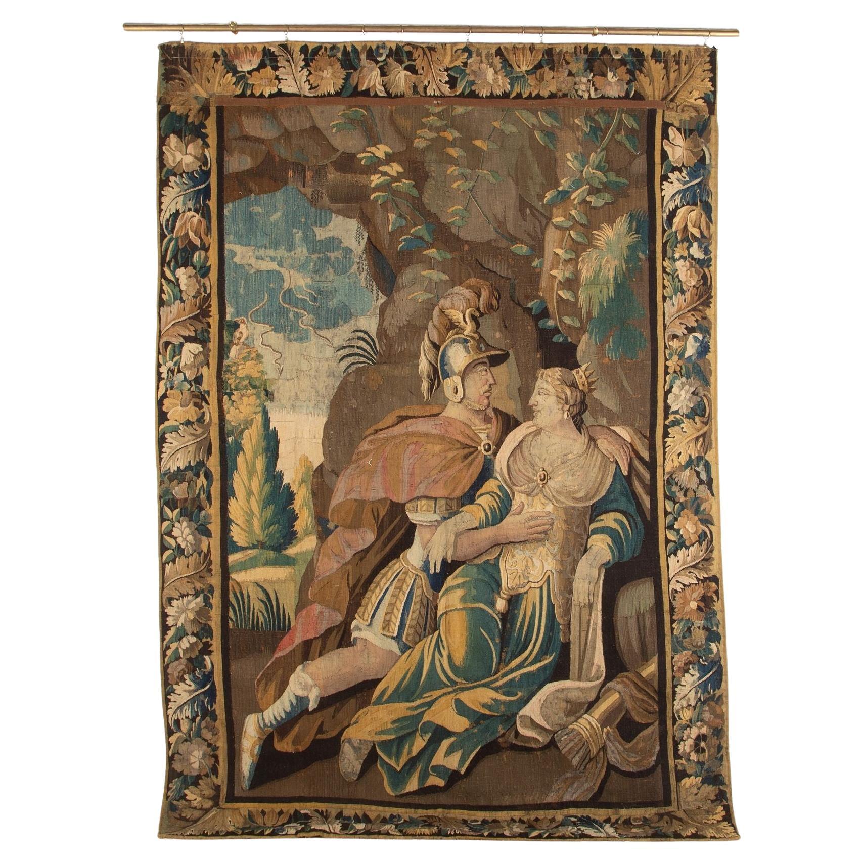 Aubusson-Wandteppich aus dem 18. Jahrhundert mit einem Centurion und einer Königin