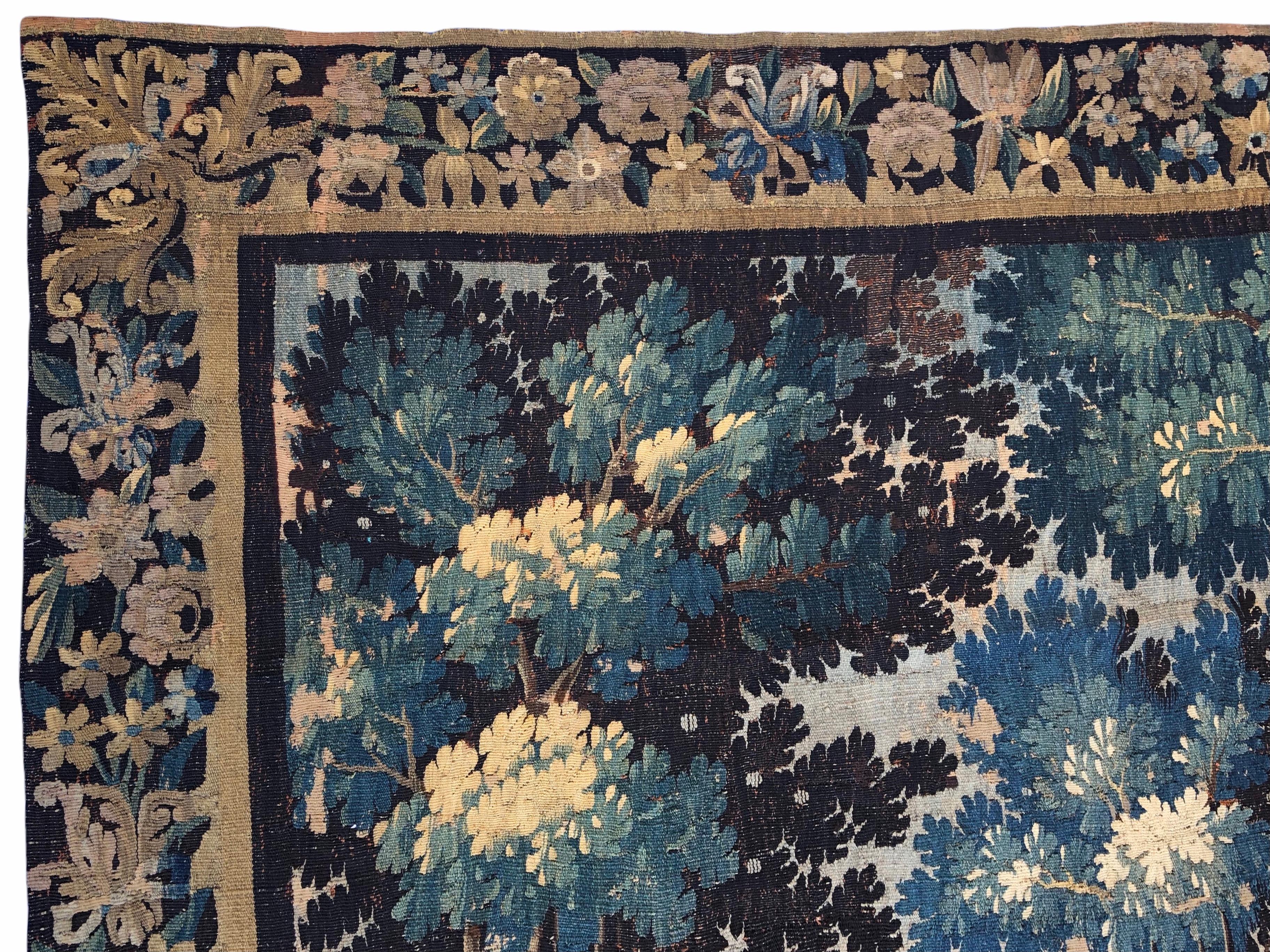 18th Century Aubusson Verdure Landscape Tapestry In Good Condition In Miami, FL