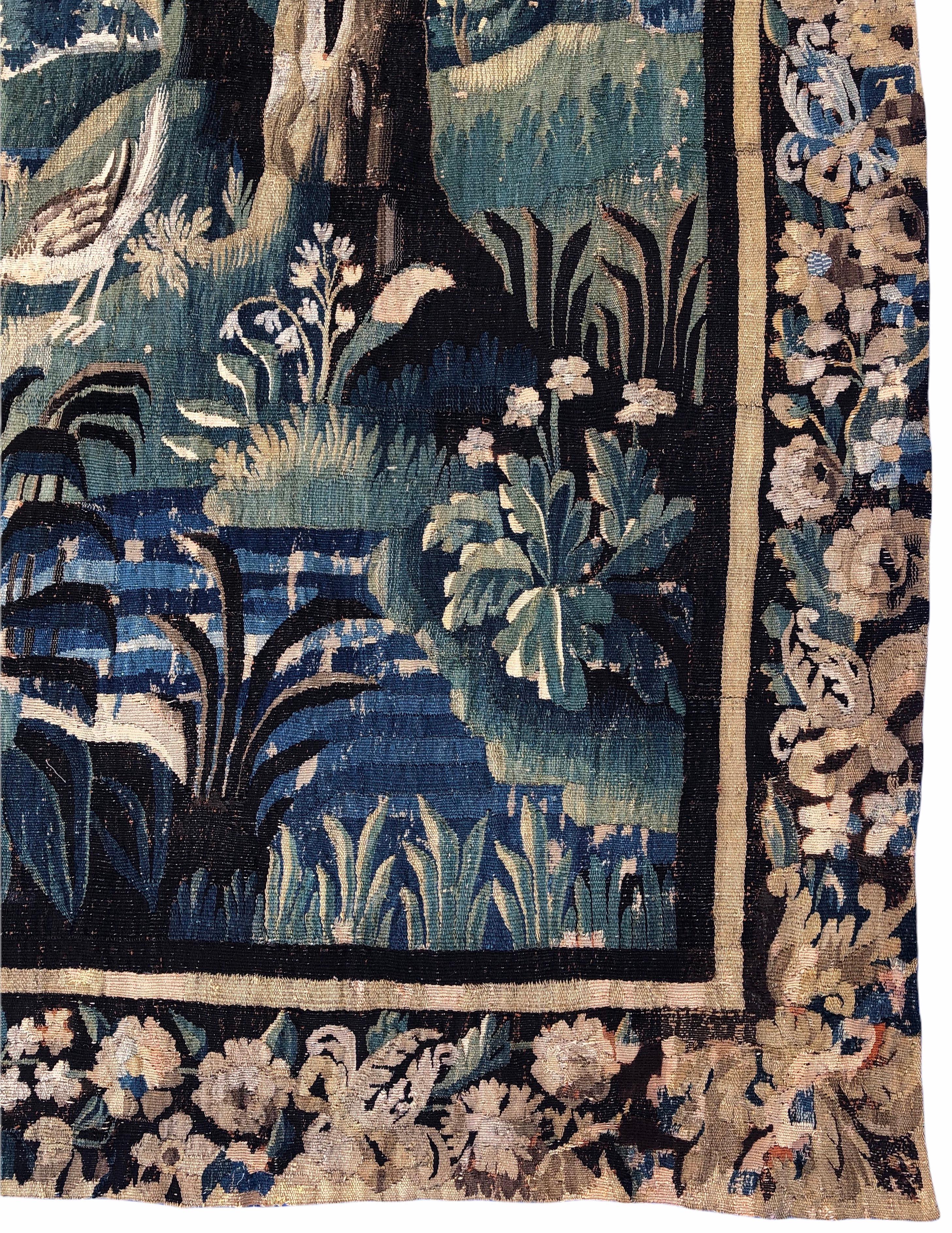 Textile 18th Century Aubusson Verdure Landscape Tapestry