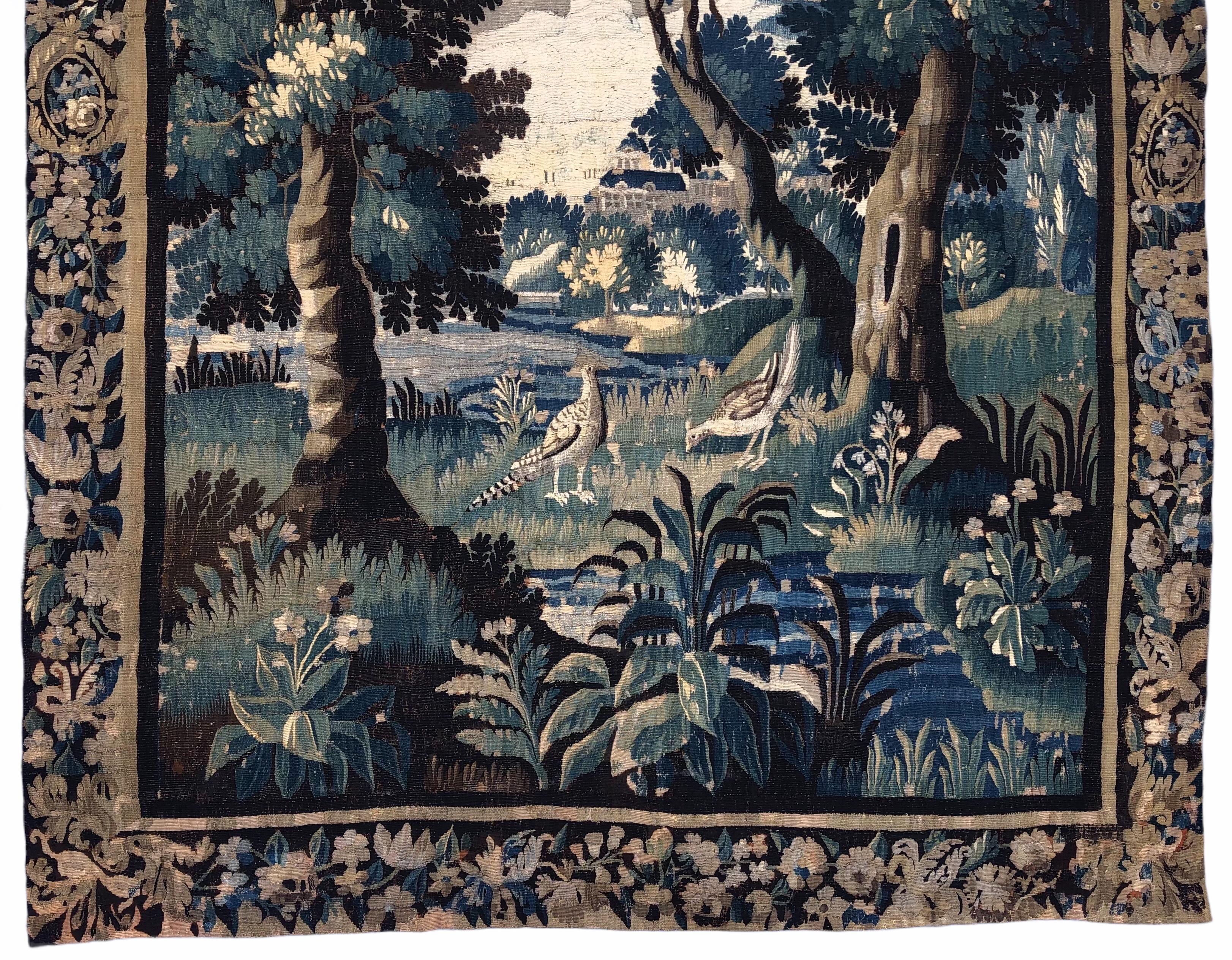 18th Century Aubusson Verdure Landscape Tapestry 2