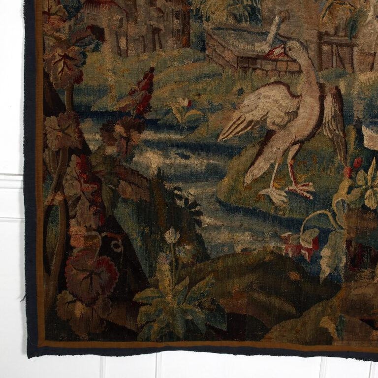French 18th Century Aubusson Verdure Tapestry For Sale