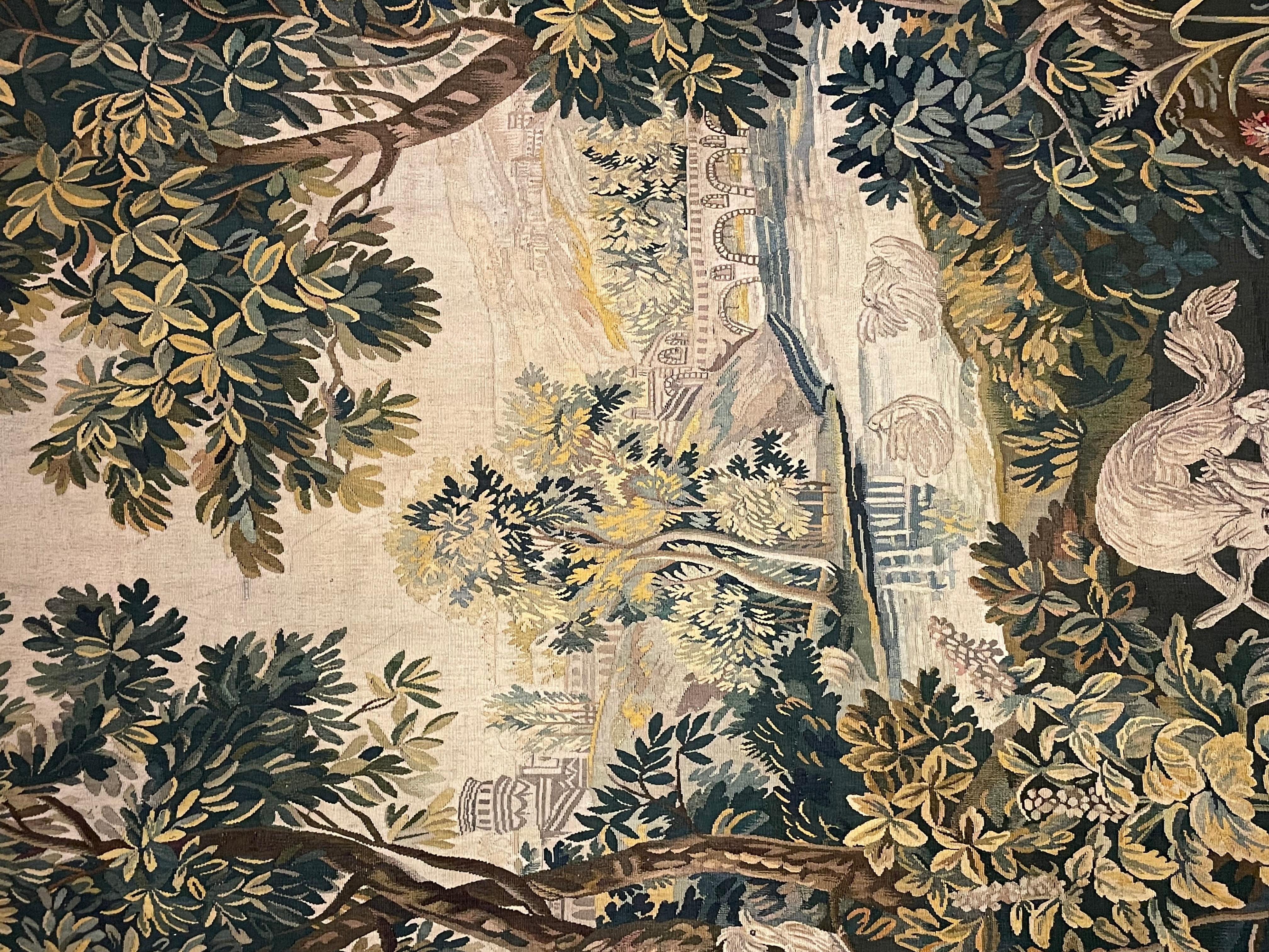 Louis XVI 18th Century Aubusson Verdure Tapestry, France