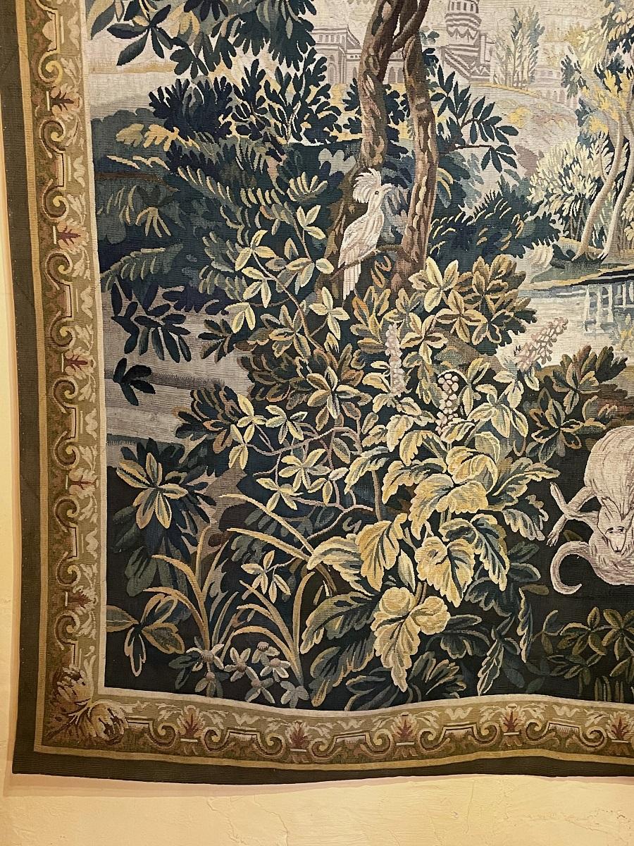 French 18th Century Aubusson Verdure Tapestry, France