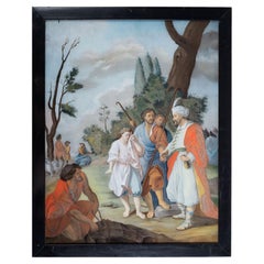 Augsburg, XVIII secolo – Joseph venduto come schiavo – Pittura su vetro rovesciato – Germania