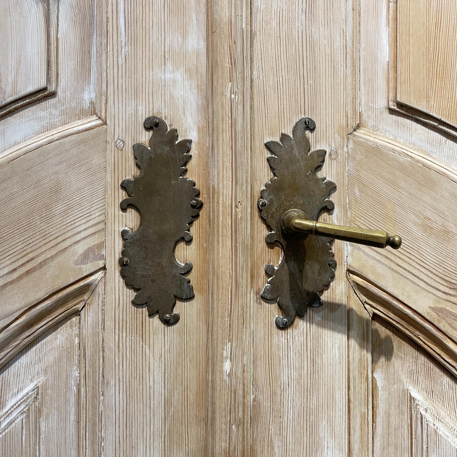 18th Century Austrian Baroque Antique Pinewood Entrance Door For Sale 4
