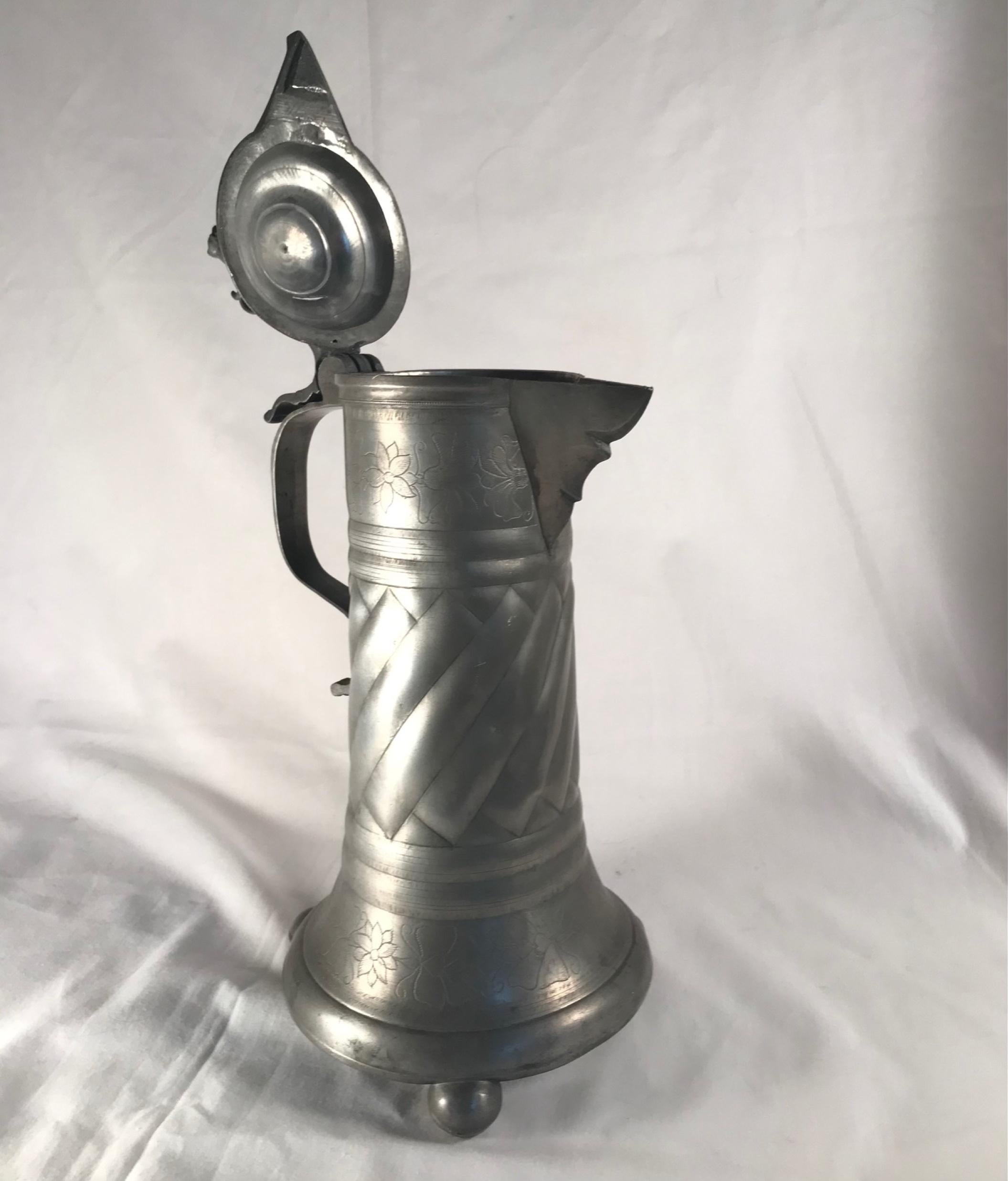 18th century pewter tankard