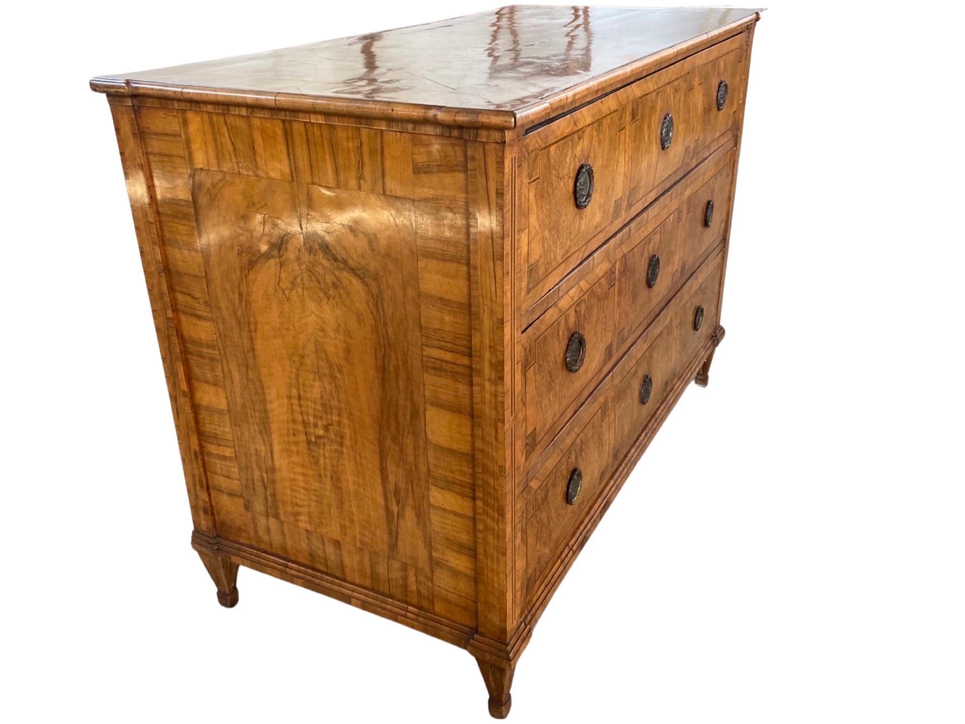 Hand-Crafted 18th Century Austrian Louis XVI Walnut Commode / Chest of Drawers 
