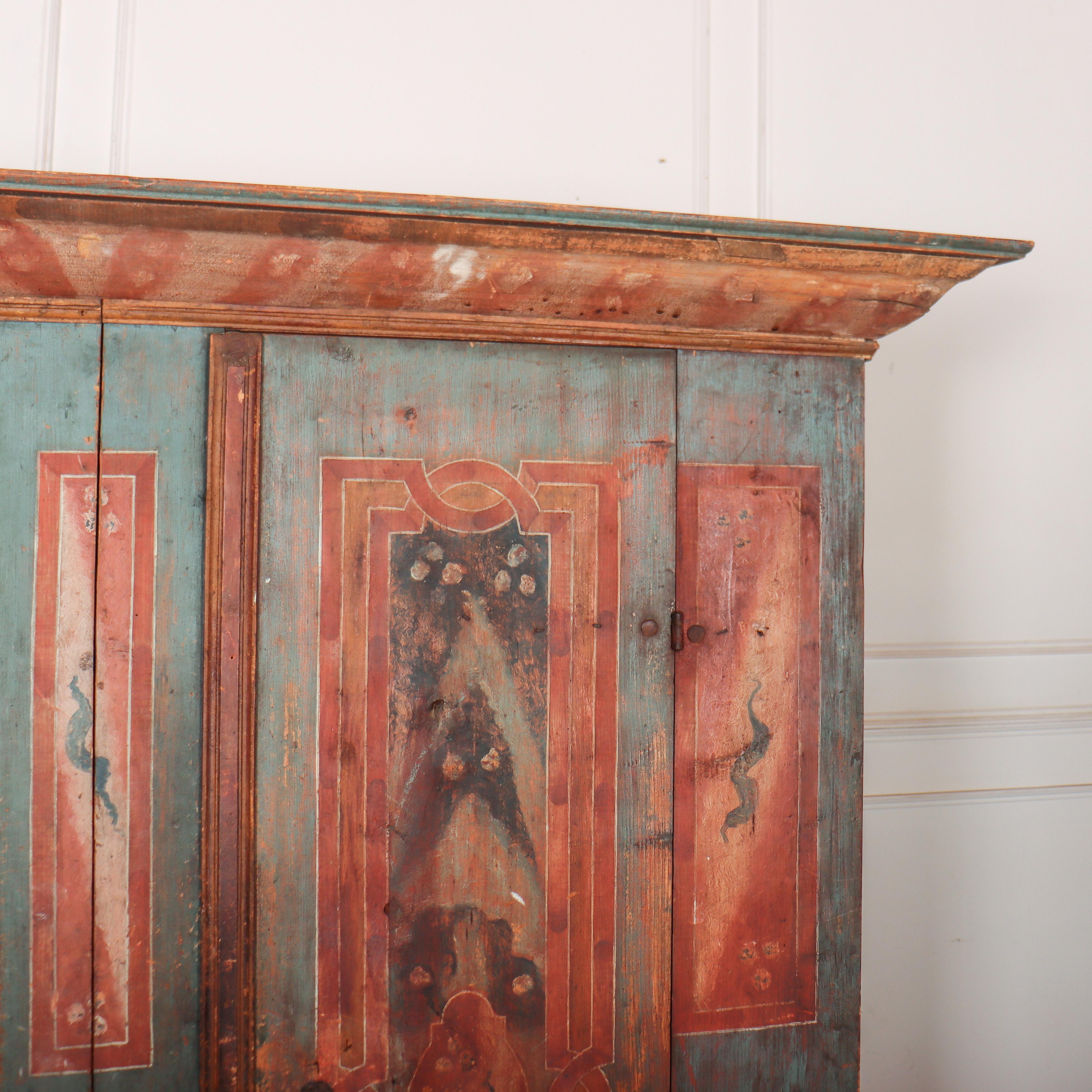 Hand-Painted 18th Century Austrian Marriage Armoire