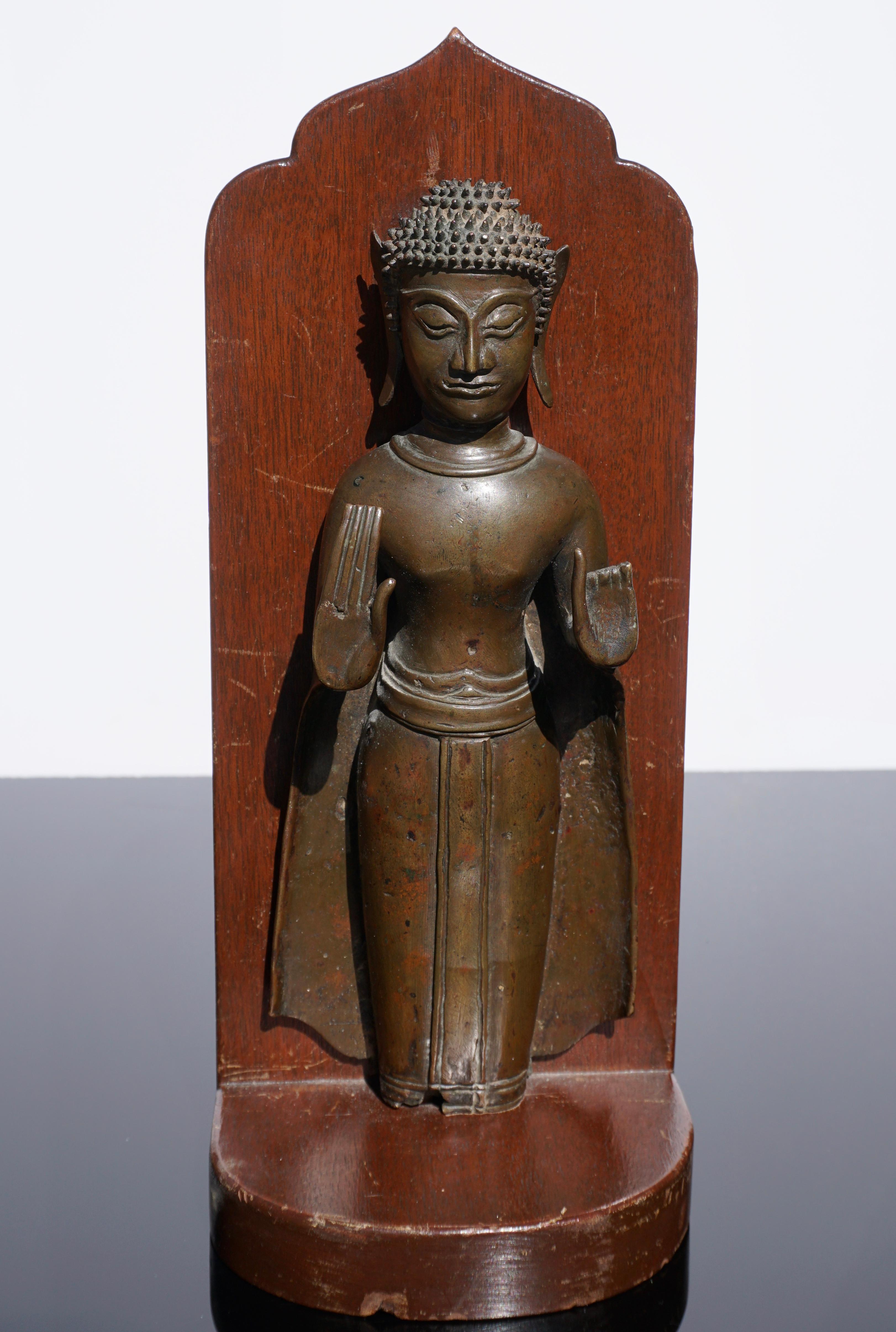 18th Century Ayutthaya Thai Bronze Buddha Bookends 1