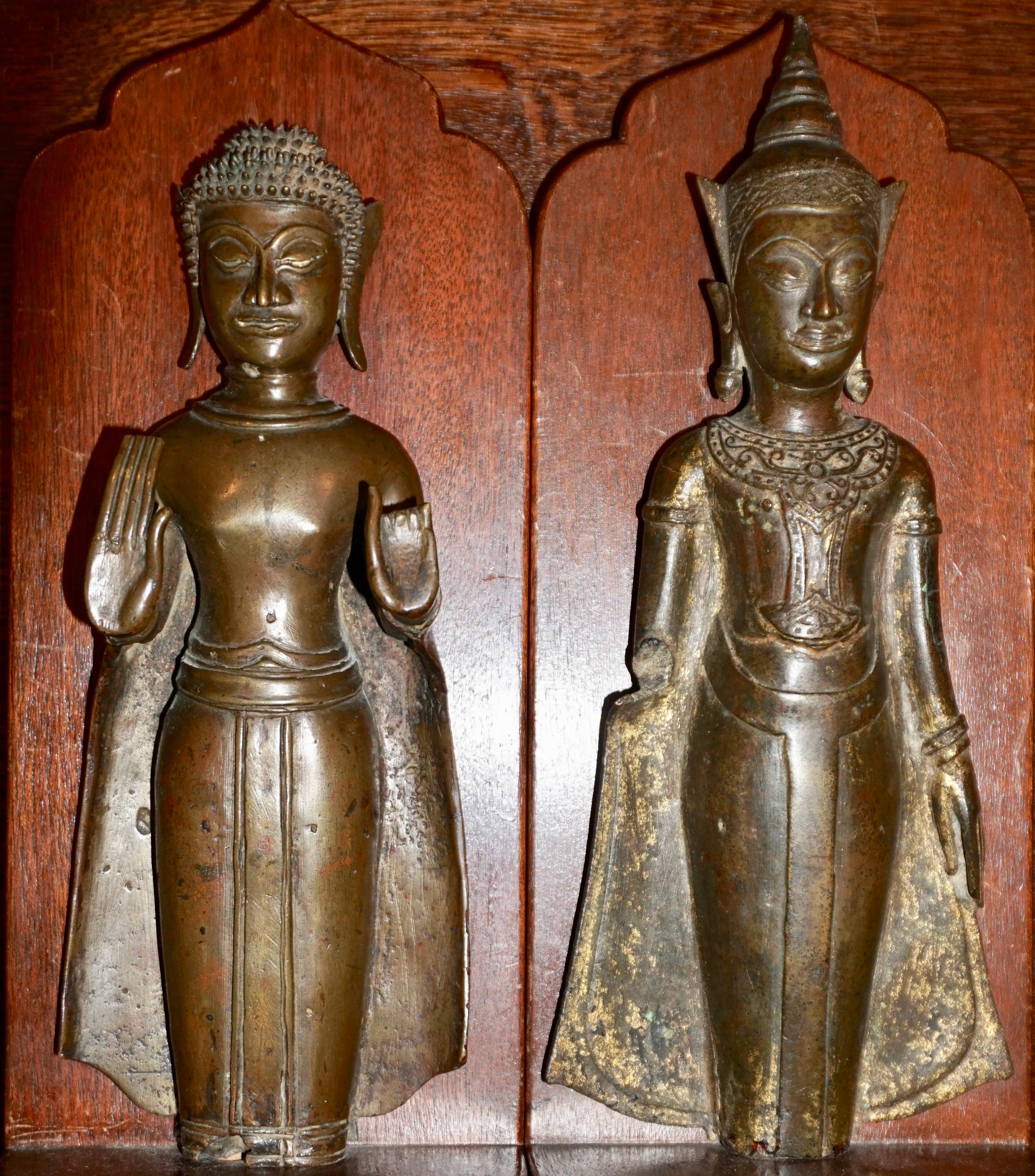 18th Century Ayutthaya Thai Bronze Buddha Bookends 2
