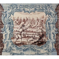 Antique 18th Century Azulejos Hunting Scene
