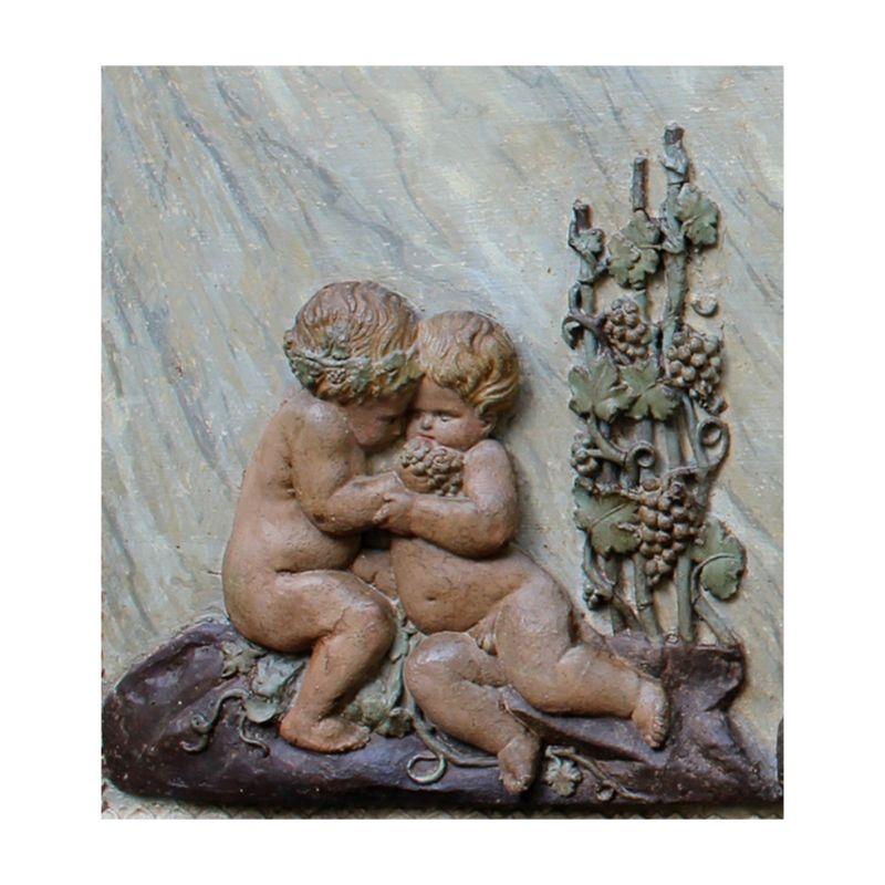 Italian 18th Century Bacchus Relief Carved and Painted Wood