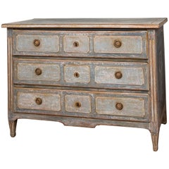 18th Century Baltic Painted Blue Chest of Drawers