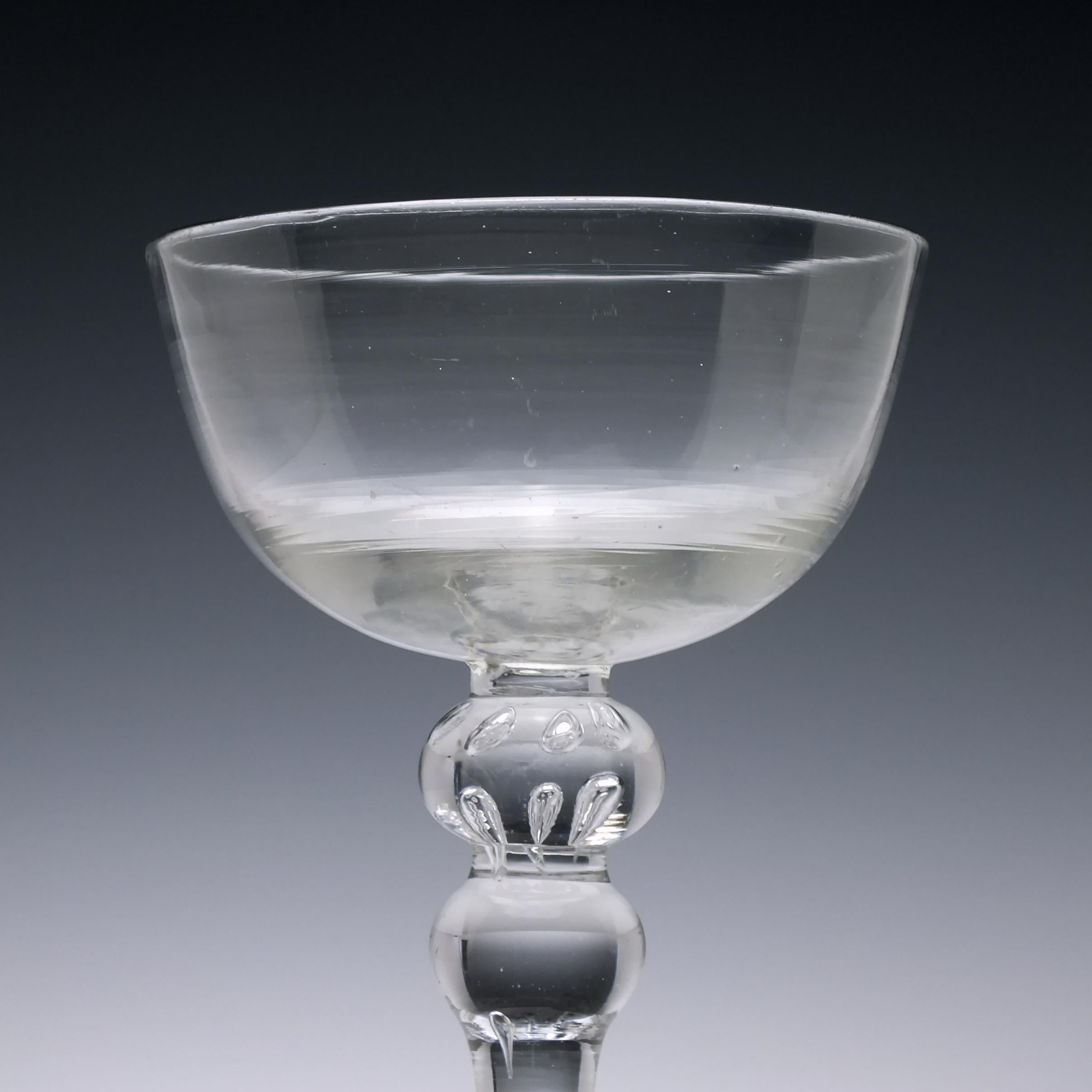 George II 18th Century Baluster Champagne Glass Circa 1730