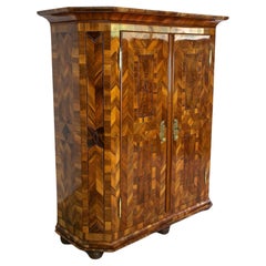 Gabinetto barocco del XVIII secolo - Legno di noce, intarsi, Austria circa 1770