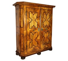 18th Century Baroque Cabinet With Inlay Works, Nutwood/ Plum/ Oak, AT ca. 1780