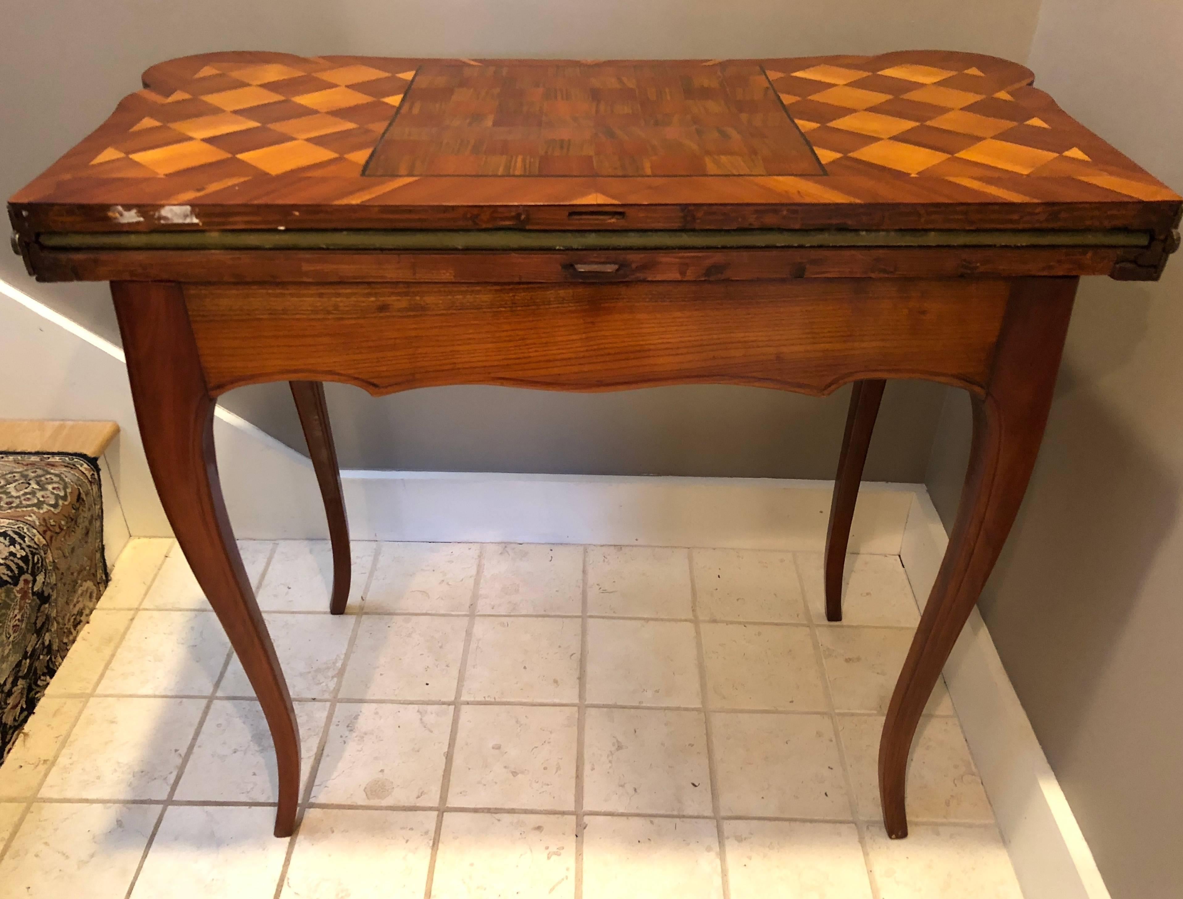 Cherry 18th Century Baroque Card Table, Germany, 1760 For Sale