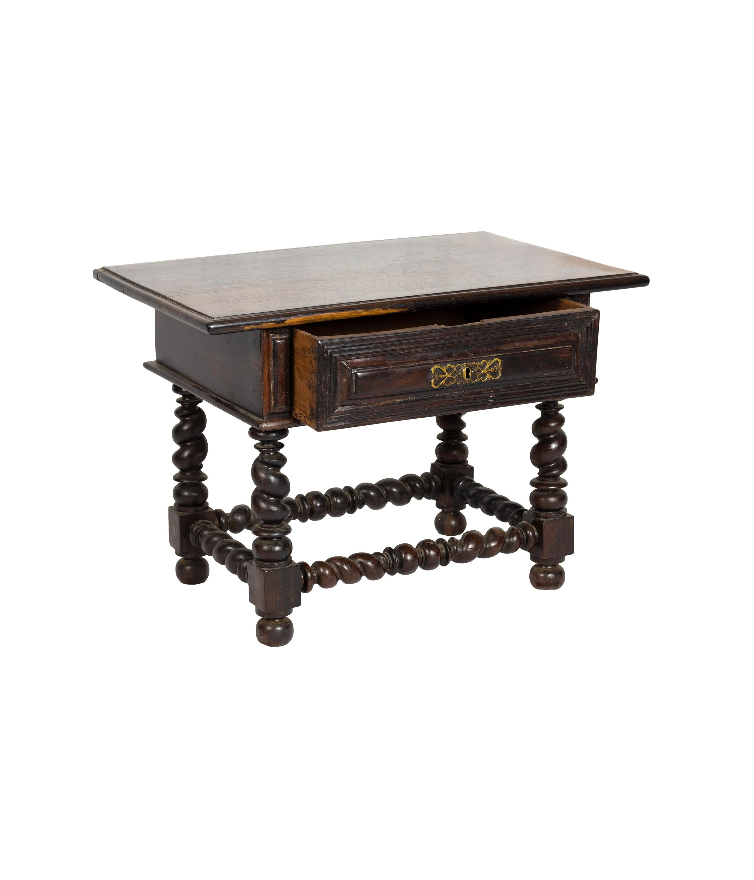 Brass 18th Century Baroque Center Table, Portugal For Sale